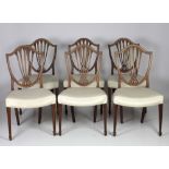 A set of 6, 19th Century mahogany Hepplewhite style Dining Chairs,