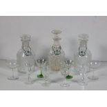 A collection of varied cut and etched Drinking Glasses, including liqueurs,