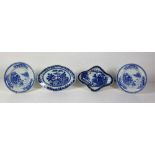A set of 5 Willow pattern blue and white Dishes, by Masons Ironstone,