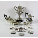 Silver & Silver Plate: A good quality large silver plated two handled Trophy Cup, with cover,