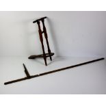 A 19th Century mahogany Horse Measure, together with a mahogany Boot Pull.