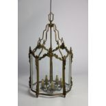 A fine quality and decorative Regency style brass Hall Lantern,