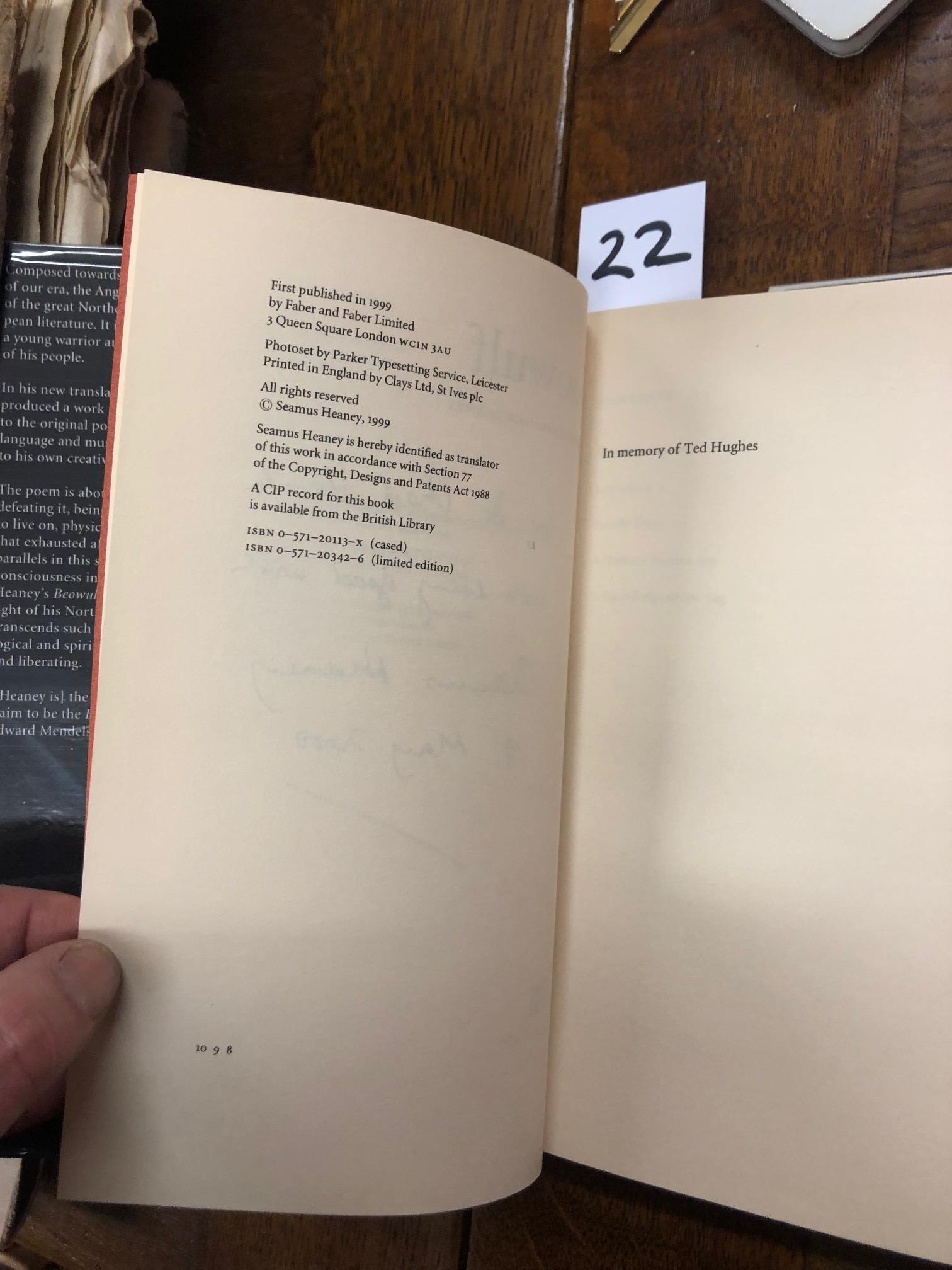 Important Association Copy Heaney (Seamus) Beowulf, Translated by S.H. 8vo L. 1999. First Edn. - Image 6 of 7