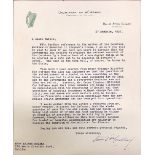 Ó Ceallaigh, Seán T., Uachtarán [President] na hEireann.