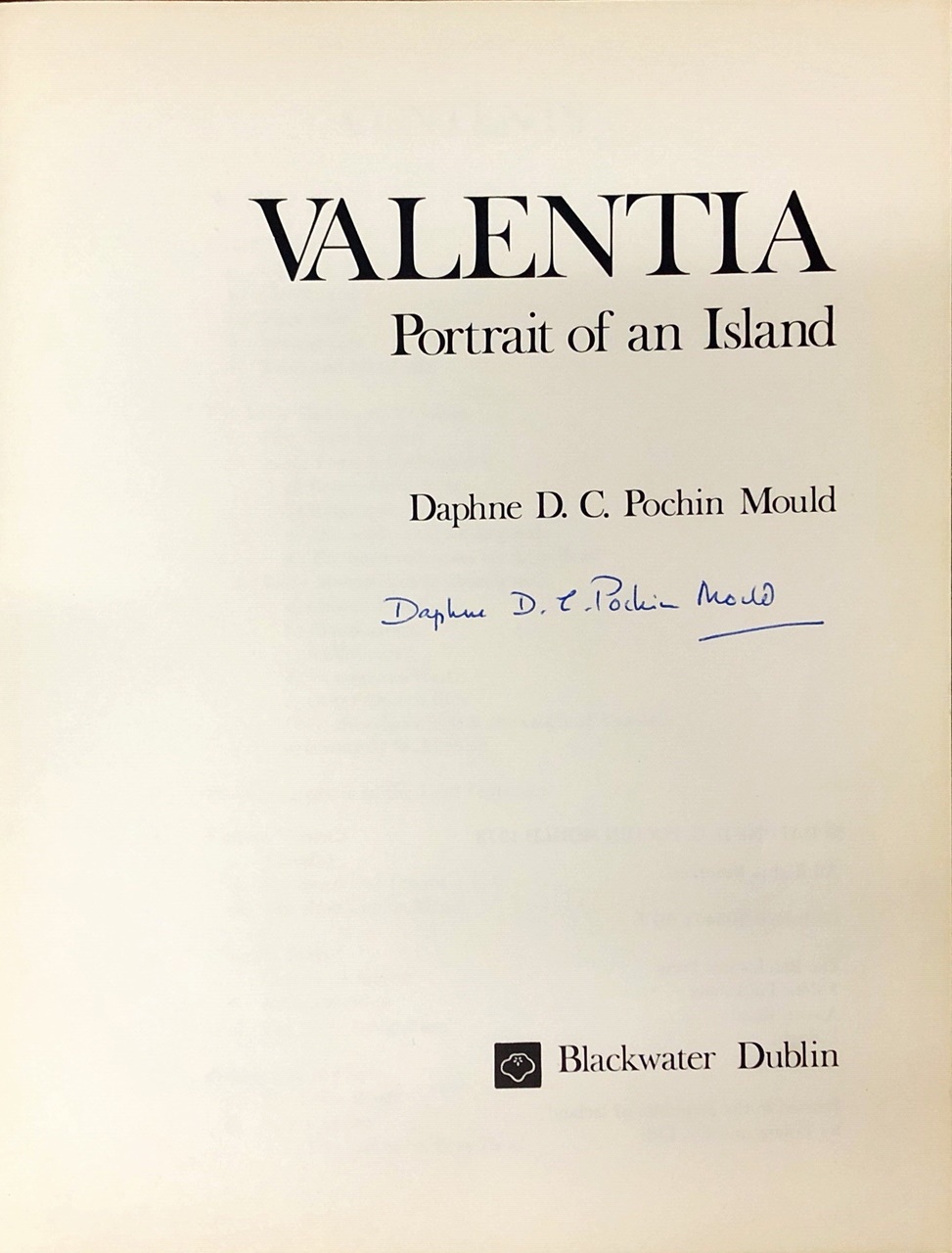 Pochin Mould (D.D.C.) Valentia, Portrait of an Island, 4to D.