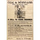 Poster: Irish Army - 'Oglaigh na hEireann - Irish Republican Army - A Call to Young Irishmen - It