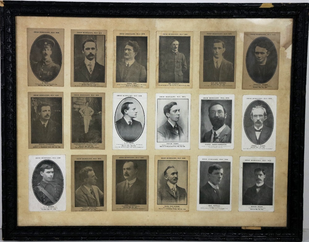 Postcards: [Republican Leaders - 1916 Rising] A framed group of 18 original ptd.