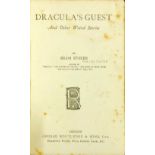 Stoker (Bram). Dracula's Guest, and Other Weird Stories. L., Routledge 1914, First Edn.