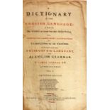 Scarce Second Edition Johnson (Samuel) A Dictionary of the English Language, 2 vols. lg.