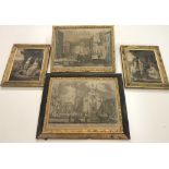 Engravings: A group of early 18th Century black and white Engravings, some architectural examples,