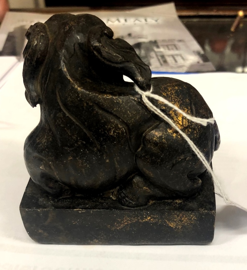 A Chinese bronze Seal, in the form of an elephant, - Image 3 of 7