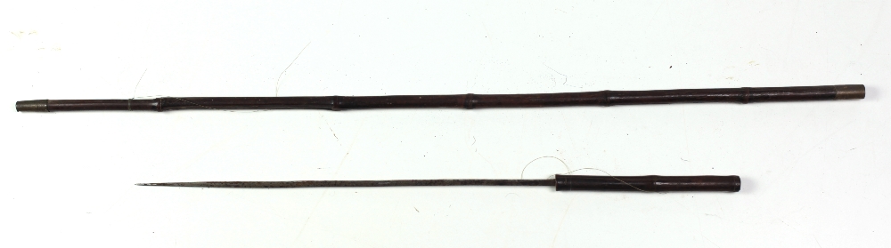 A 19th Century bamboo design Walking Stick, with concealed dagger, approx.
