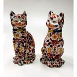A pair of attractive late 19th Century / early 20th Century porcelain Cats,