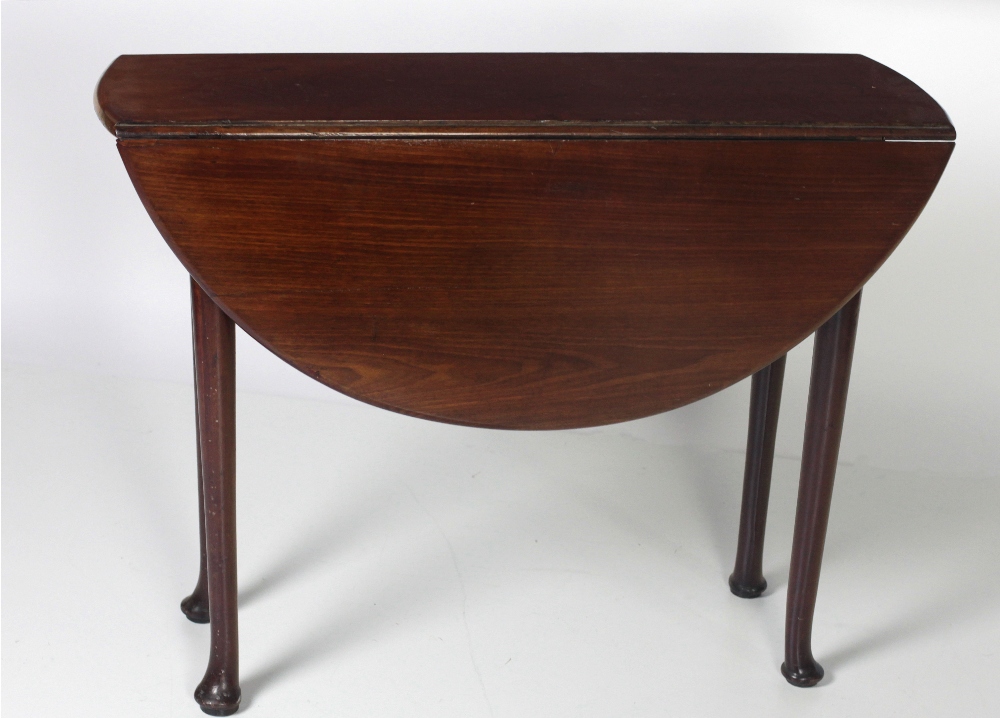 A good quality mahogany Irish D-end drop leaf Table, of small proportions, on pad feet.