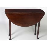A good quality mahogany Irish D-end drop leaf Table, of small proportions, on pad feet.