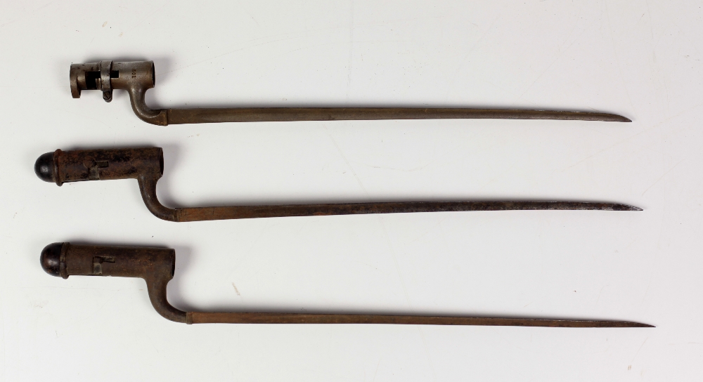 Three steel World War I period Bayonets.