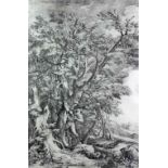 Salvator Rosa, 1615 - 1673 Etching: "The Rescue of the Infant Oedipus," 73cms x 48.