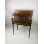 A Louis XV style roll top ormolu mounted and painted Desk,