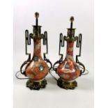 A pair of attractive Chinese porcelain and ormolu mounted Table Lamps,