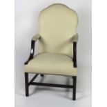 A late Georgian period Irish mahogany Gainsborough type Chair,