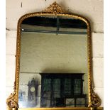 A Victorian style giltwood Overmantel, with decorative cartouche and base, approx.