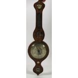 A 19th Century Banjo Barometer, with decorated body and etched silver dial.