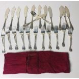 A set of 12 Sterling Fish Knives, and 12 Forks by Marcus & Co.