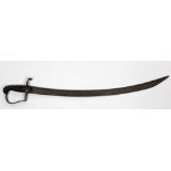 A 19th Century sabre type Sword, with oval blade, single hand guard and leather grip.
