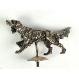 A heavy cast and silver plated Car Mascot, in the form of a Gun Dog, 15cms (6").