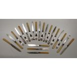A set of 8 pairs of English silver Fish Knives & Forks, with bone handles, Sheffield c.
