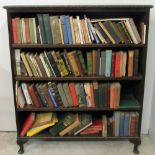 A mahogany Nelson style Open Bookcase, with rope edge top on base with cabriole legs, approx.
