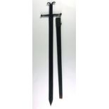 A very heavy reproduction metal Long Sword, with cruciform handle & 40" blade,