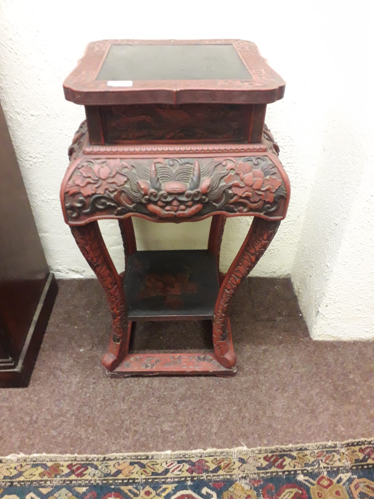 A pair of attractive large late 19th Century Chinese cinnabar Stands, - Image 6 of 6