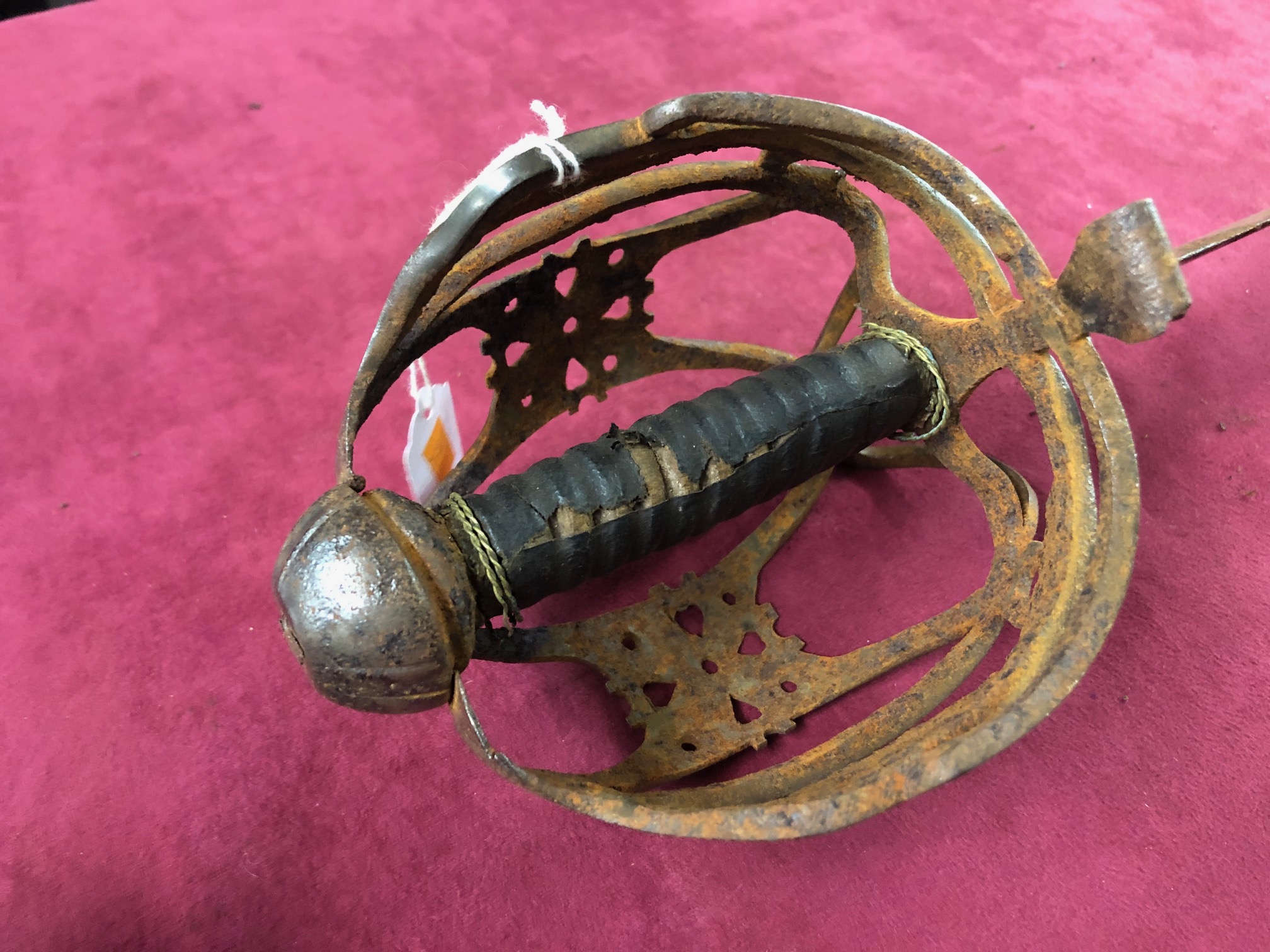 A rare almost matching pair of 17th Century Italian basket hilted Broadswords, with c. - Image 7 of 20