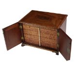 A Regency period mahogany and satinwood miniature Apprentice Curio Cabinet,