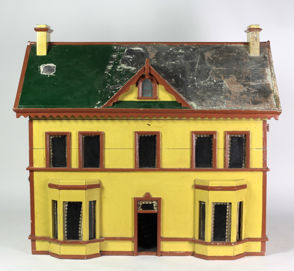 A Victorian period painted two storey Dolls House,