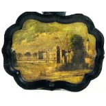 A 19th Century papier mache and painted Tray, in the manner of Jenners & Bettridge,
