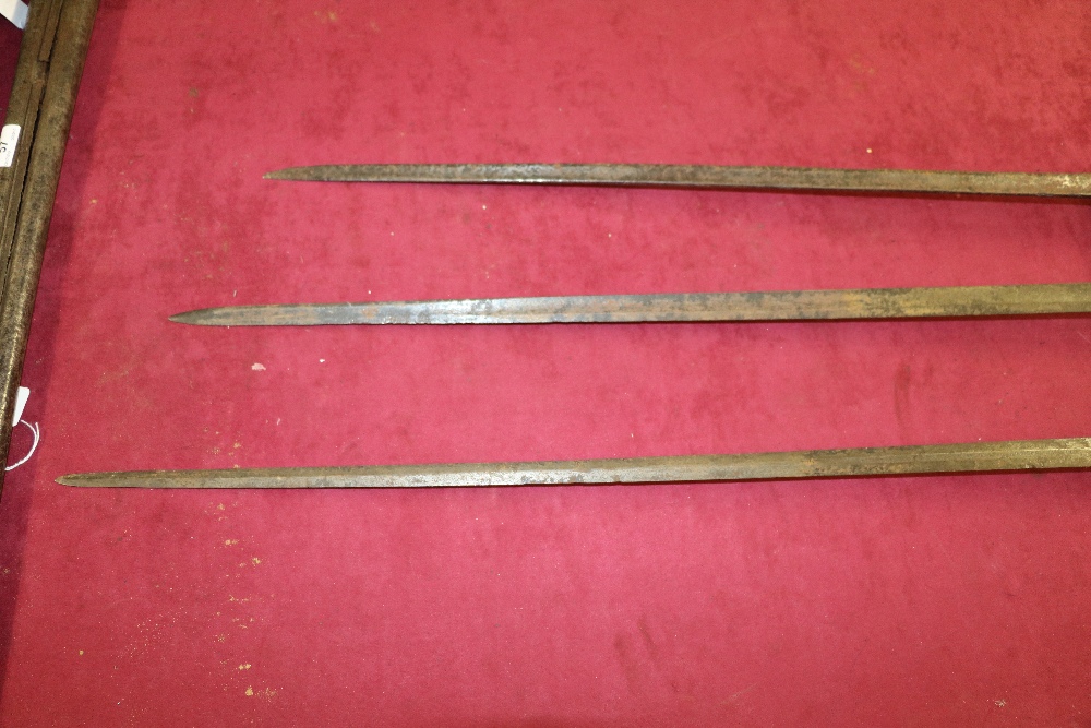 Three 19th Century Rapiers, engraved blades, varied handles, varied sizes. - Image 4 of 6