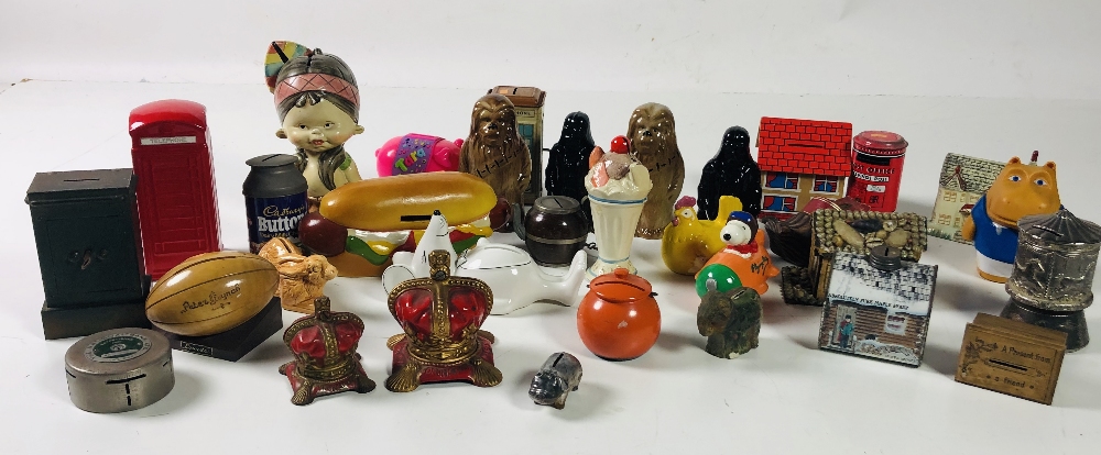 An unusual collection of "Novelty" Money Boxes, including 'Star Wars',