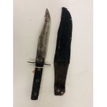 A good 19th Century German steel Bowie Knife, with 8" blade, stamped Wicca, Solinger,