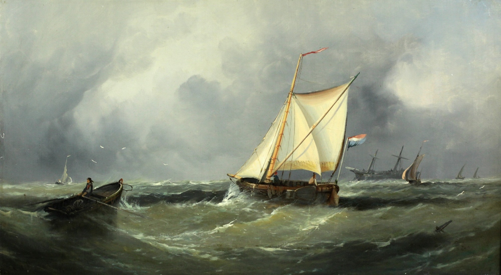 George Mounsey Wheatley Atkinson (1806 - 1884) A pair of attractive large Seascape Paintings