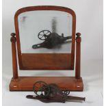 A Victorian satin birch swing frame Dressing Table Mirror,