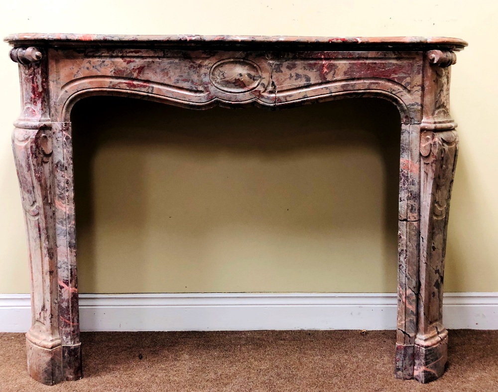 A fine quality 19th Century French variegated marble Fireplace,