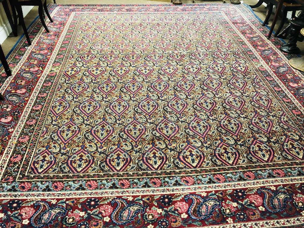 An attractive and large 19th Century purple ground Middle Eastern floral Carpet,
