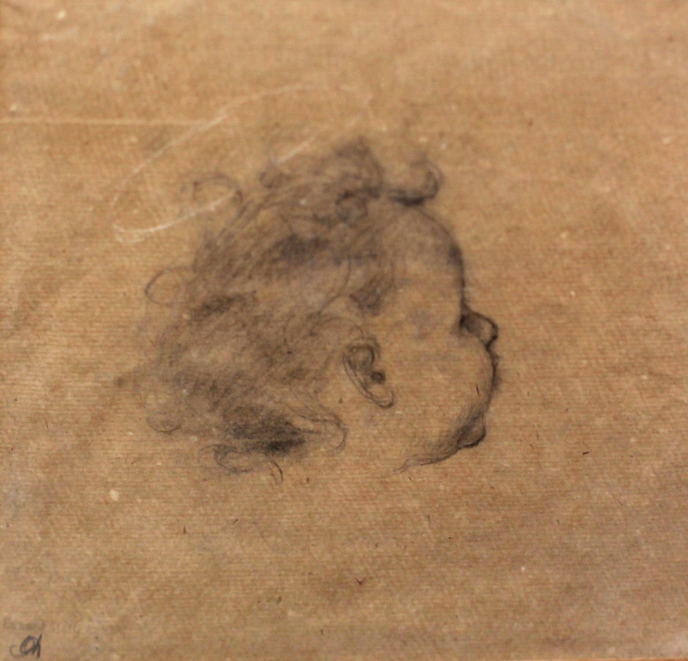 Edward Stott, A.R.A. (1859 - 1918) "Study of a Child's Head," pencil, approx.