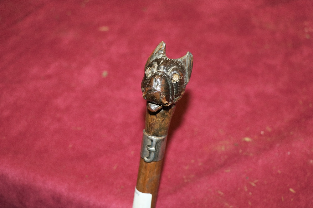 A Victorian period Novelty carved wooden Walking Stick, - Image 6 of 6