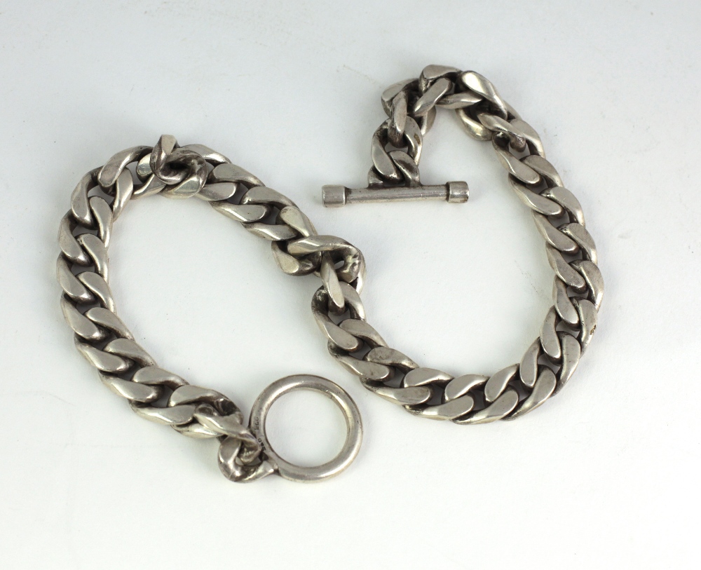 An unusual and heavy silver Dog Collar,modelled as a link chain, approx. 8 ozs.