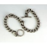 An unusual and heavy silver Dog Collar,modelled as a link chain, approx. 8 ozs.