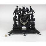A Victorian period Salesman's Sample or Apprentice type cast metal Model of an elaborate Fireplace,