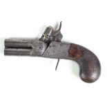 A rare & unusual Irish 19th Century double barrel under and over Pocket Pistol, by Kavanagh, Dublin,